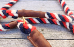 Red, White and Blue 100% British Wool Dog Slip Lead