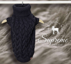 Wooldog Supreme 100% Merino Wool Deep Steel Dog Jumper | Luxury Dog Jumpers