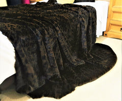 Limited Edition Luxury Faux Fur Pet Blanket Dark Leopard