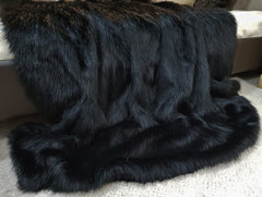 Luxury Faux Fur Pet Blanket Black Bear