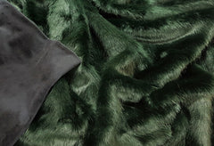 Luxury Faux Fur Pet Blanket Hunter Green Mink