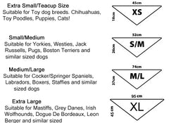 Pet Pooch Boutique Dog Bandana Size Guide