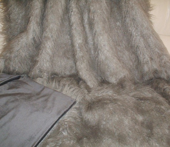 Luxury Faux Fur Pet Blanket Mongolian Grey