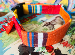 Margate Striped Velvet Lined Designer Dog Collar