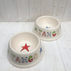 Personalised Dog Bowls With Groovy Style Stars And Name