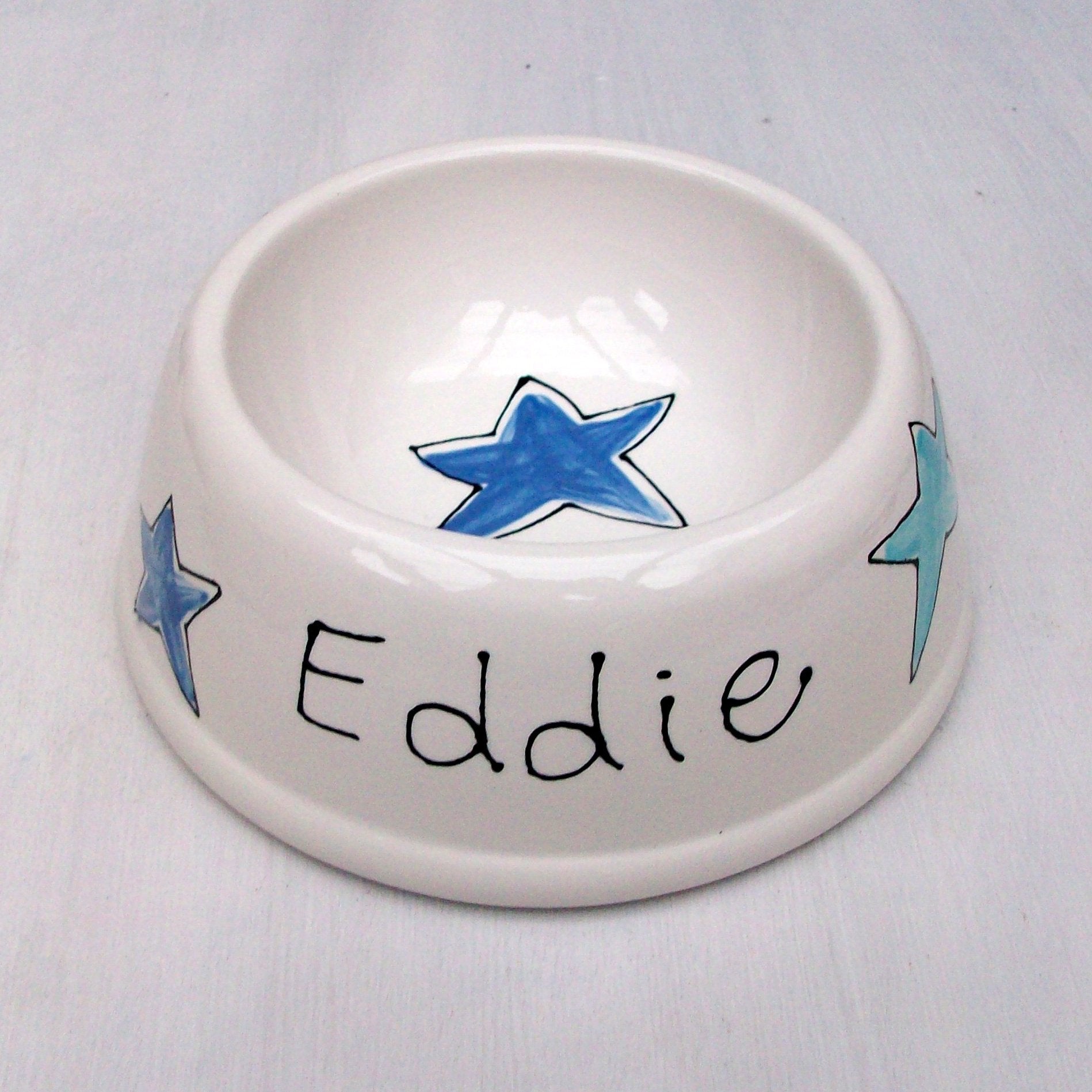 Personalised Stars Ceramic Dog Bowl
