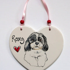 Personalised Pet Portrait Heart Plaque