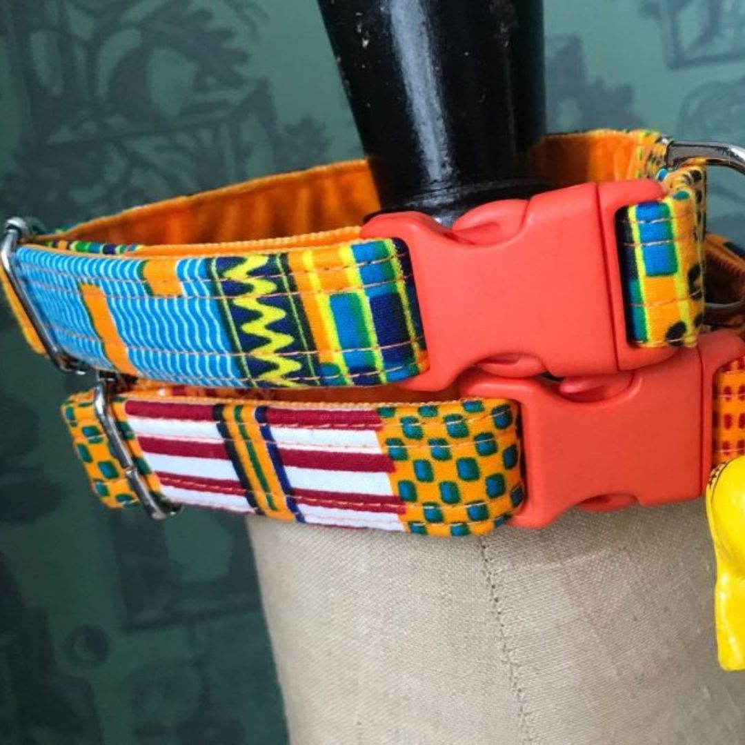 African Wax Print Dog Collars Nairobi | Handmade Dog Collars UK