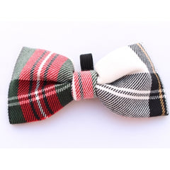 Alfies Red & White Plaid Bow Tie Detachable Dog Collar Accessory