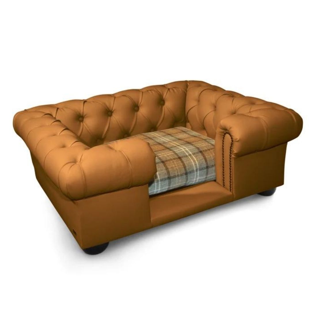 Balmoral Dog Sofa In Camel Faux Leather Dog Chesterfields Chelsea Dogs