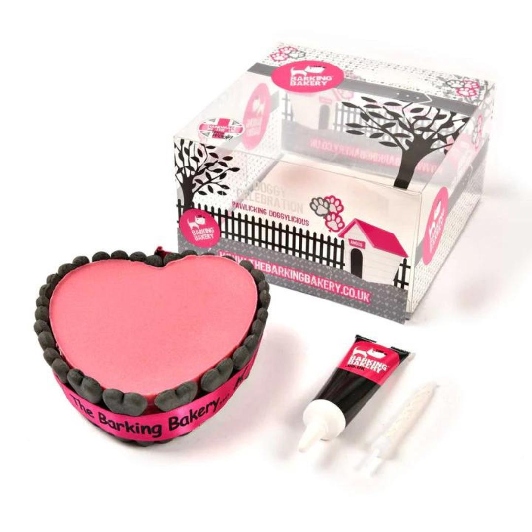 Barking Bakery Pink Heart Shaped Cake For Dogs