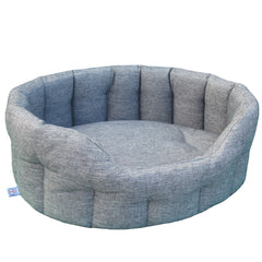 Grey Basket Weave Softee Dog Bed by P&L | UK Made