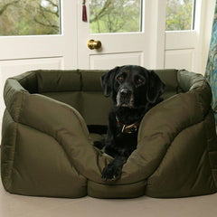 P&L Green Country Heavy Duty Waterproof Rectangular Drop Front Dog Beds | Made in the UK