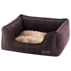 Berry Tweed And Plush Rectangle Dog Bed by House of Paws