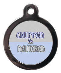 Blue Chipped And Neutered Dog ID Tag
