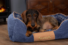 Scruffs Highland Box Bed Blue | Luxury Dog Beds