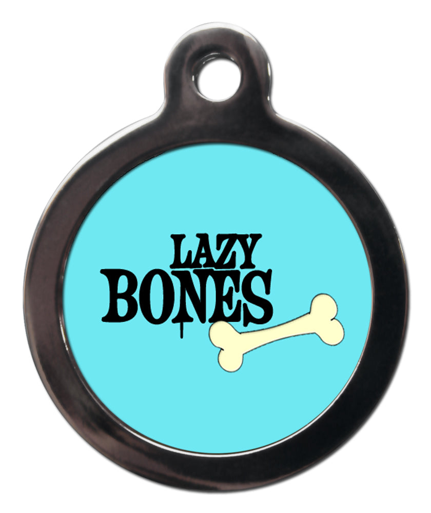 Blue Lazy Bones Dog ID Tag