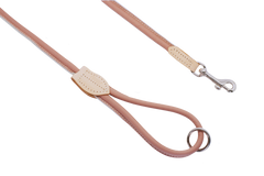 Dogs & Horses Rolled Leather Dog Collar and Lead Set Blush