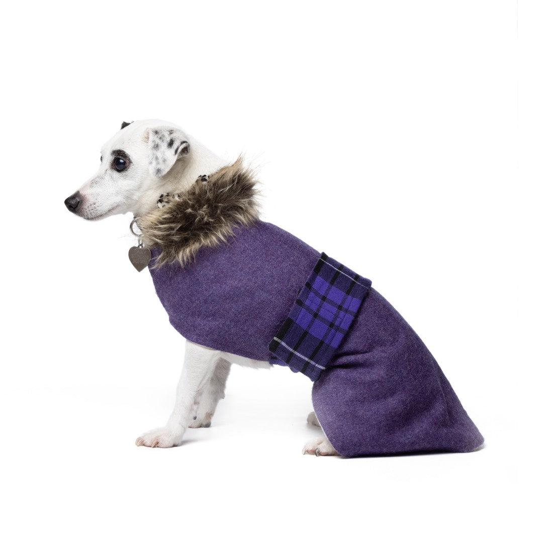 Boutique Lavender Purple Tweed Dog Coat