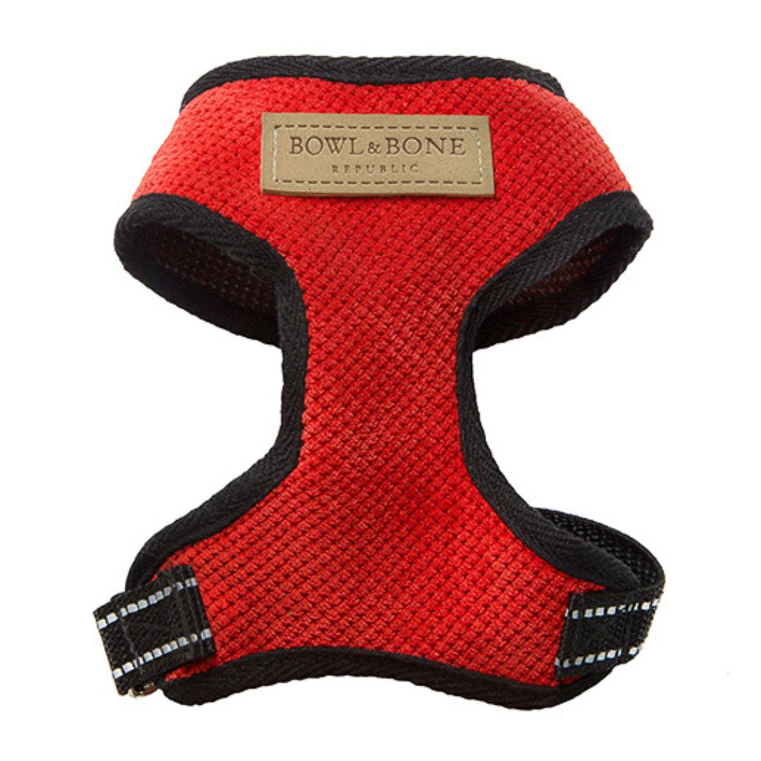 Bowl and Bone Candy Red Dog Harness