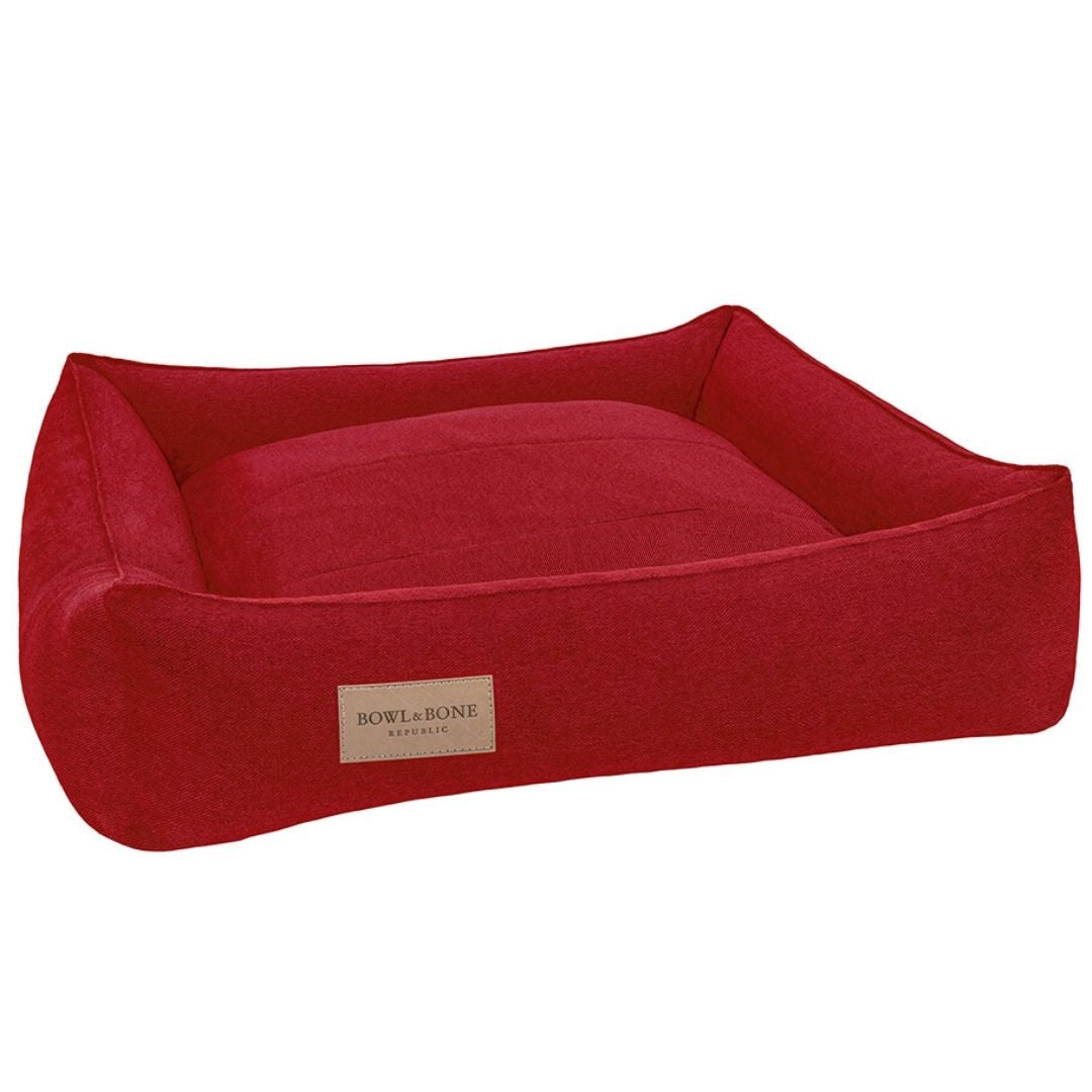 Bowl and Bone Urban Dog Bed Red | Luxury Dog Beds