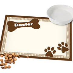 Brown Dotty Dog Personalised Placemat