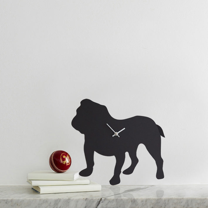 Black British Bulldog Clock With Wagging Tail