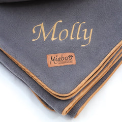 Personalised Double Fleeced Pet Blanket And Pillow Set Slate Grey by Miaboo