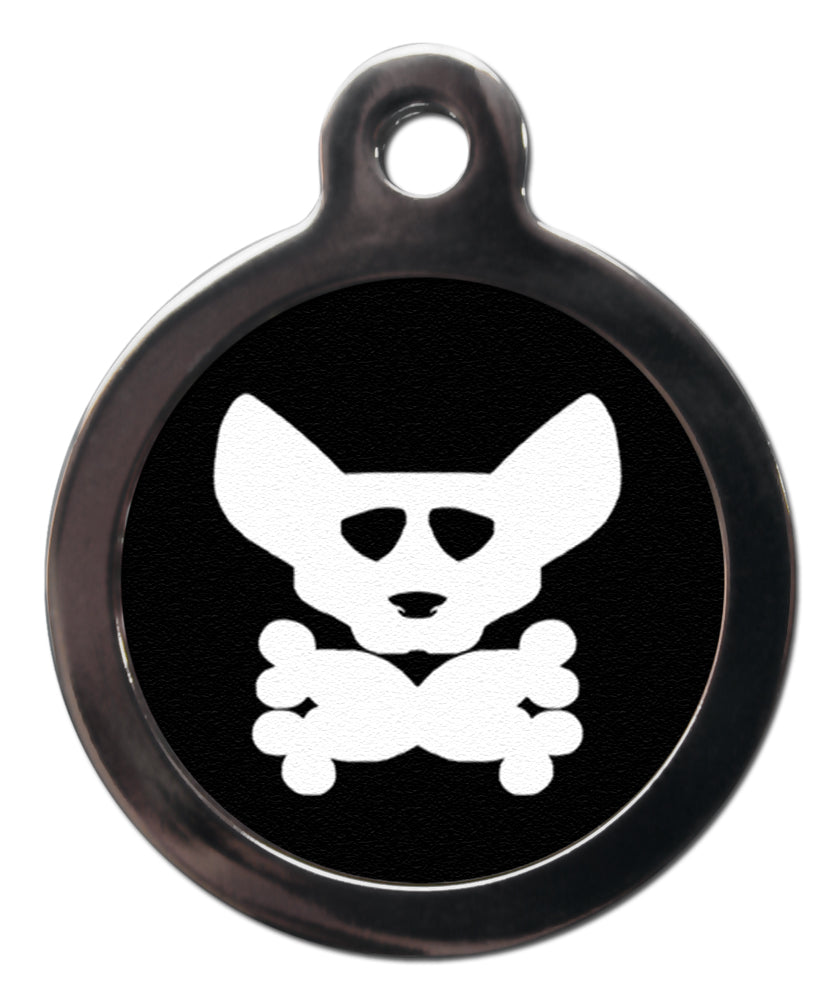 Doggie Skull And Crossbone Dog Tag