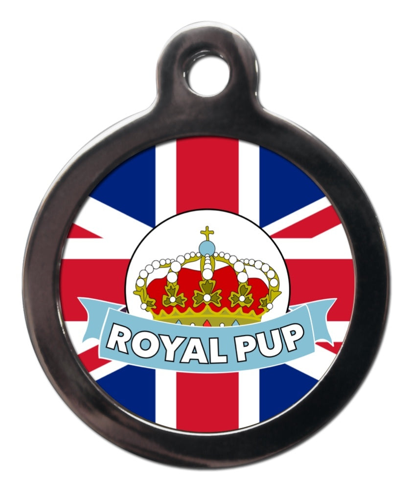 Royal Pup Blue Royal Wedding Theme Dog ID Tag