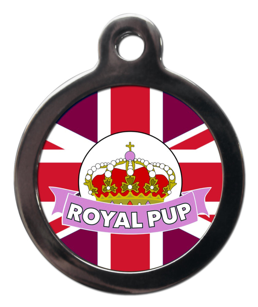 Royal Pup Pink Royal Wedding Theme Dog ID Tag
