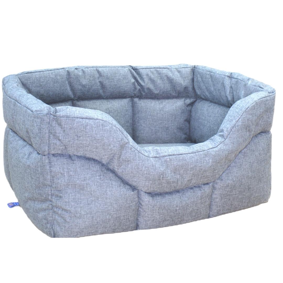 Charcoal Country Heavy Duty Waterproof Rectangular Drop Front Dog Beds by P&L | Made in the UK