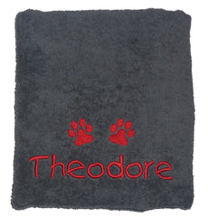 Personalised Pet Towel Charcoal Grey