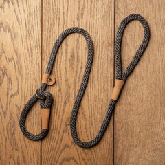 Charcoal Rope Slip Lead by Ruff And Tumble