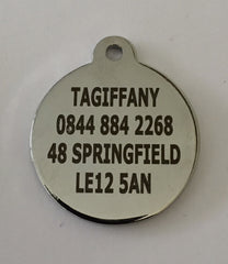 Chunky Chrome Hooped Designer Dog Tag