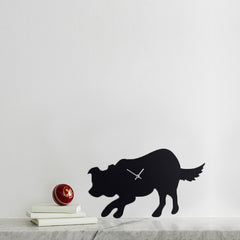 Black Border Collie Clock With Wagging Tail