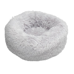 Comfy & Calming Faux Fur Donut Dog Bed Grey by House of Paws