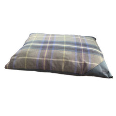 Country Grey and Purple Check Deep Duvet Dog Bed by Hem And Boo