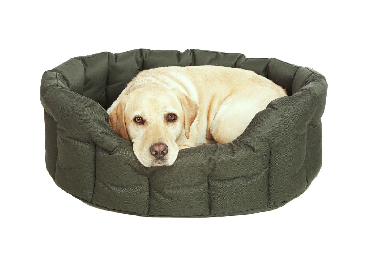 Green Country Heavy Duty Waterproof Oval Drop Front Dog Beds by P&L
