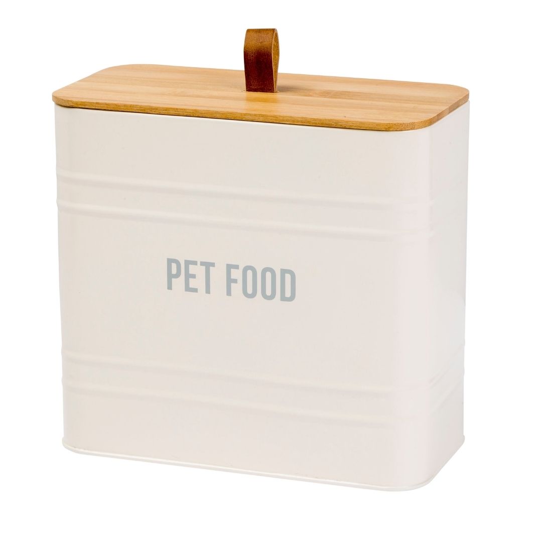 Cream Pet Food Storage Tin by House of Paws 