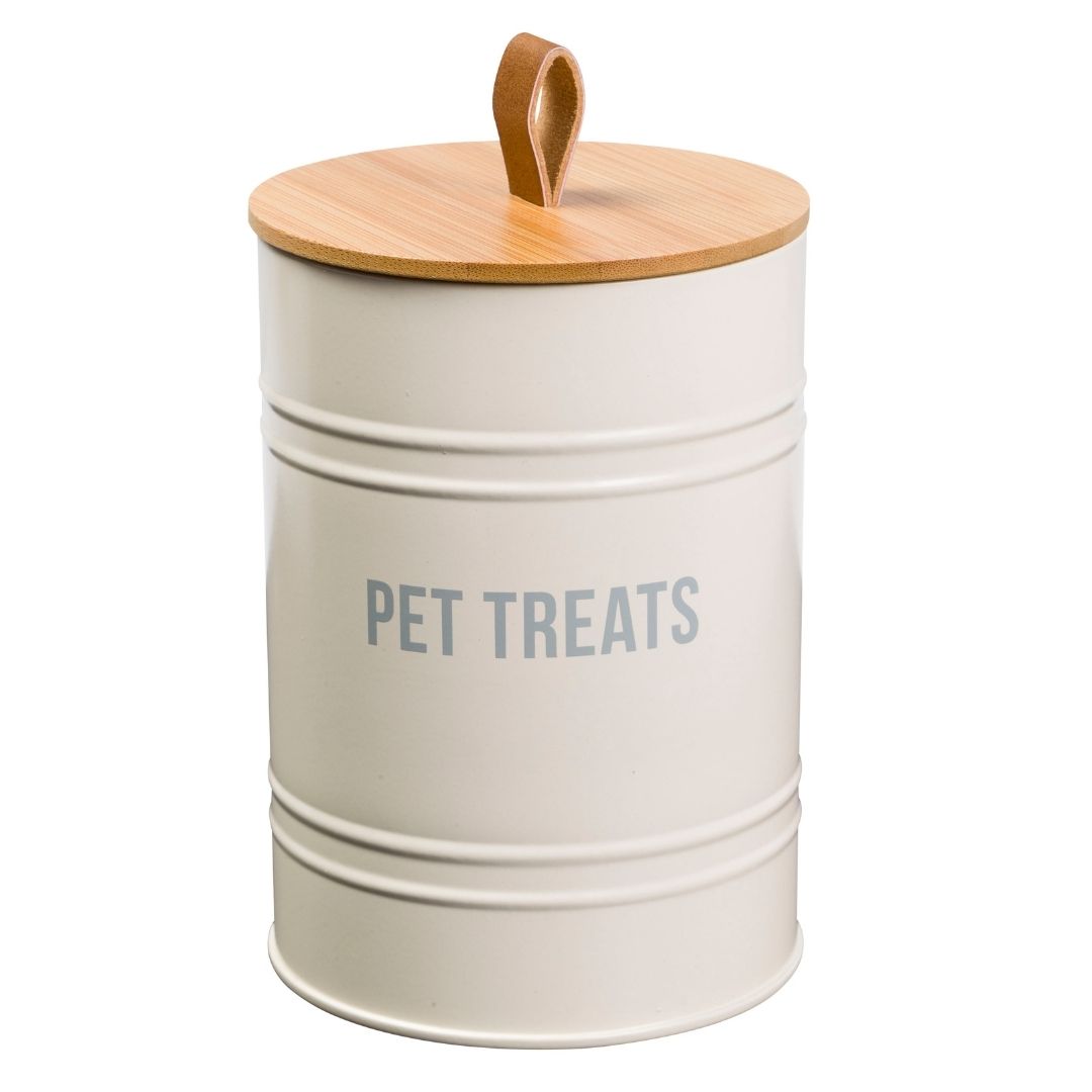 Cream Round Pet Treat Tin by House of Paws 