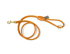 Dogs and Horses Luxury Narrow Rolled Leather Dog Lead Tan