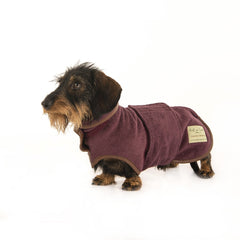 Country Collection Drying Dachshund Dog Coat Burgundy by Ruff And Tumble