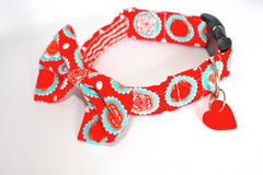 Dahlia Red Bow Tie Designer Dog Collar