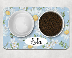 Personalised Daisy Neoprene Pet Bowl Placemat