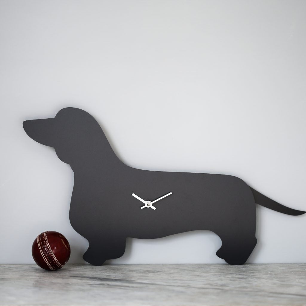 Black Dachshund Clock With Wagging Tail | The Labrador Company
