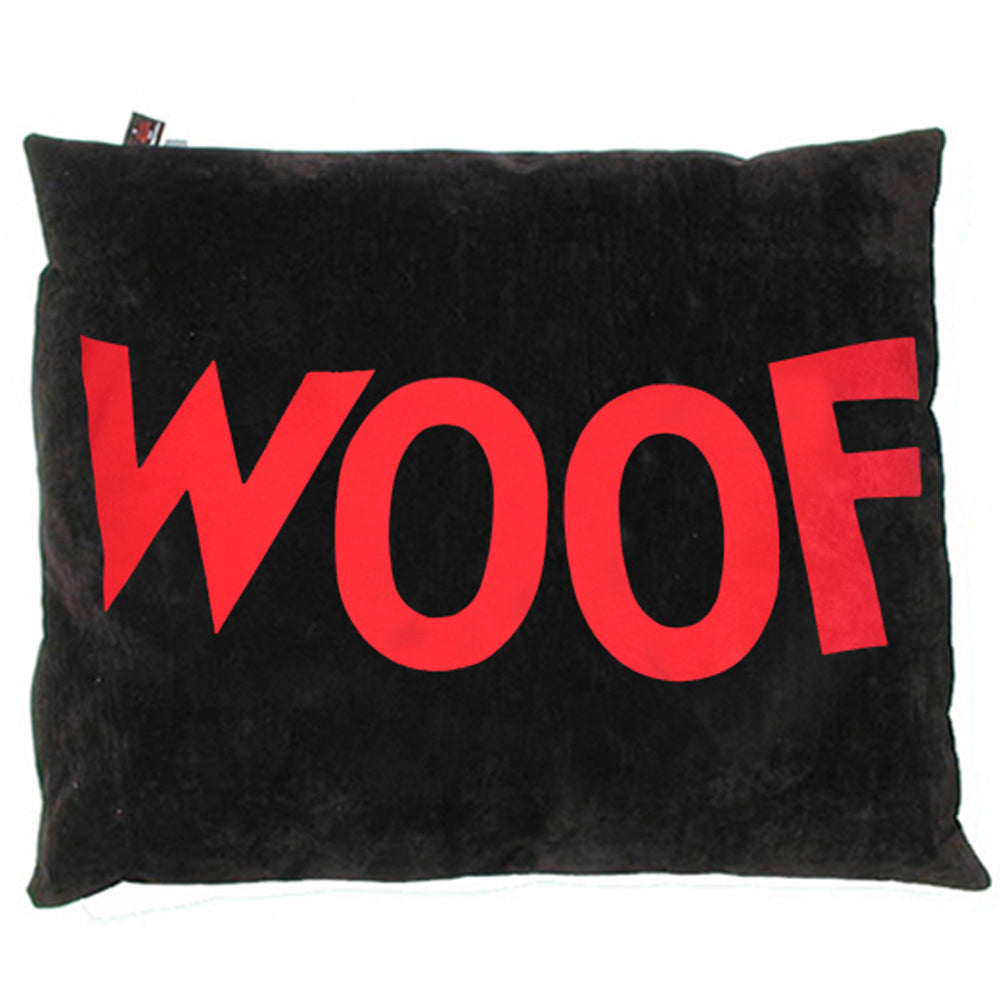 Creature Clothes Big Old Woof Dog Doza Bed In Red on Black