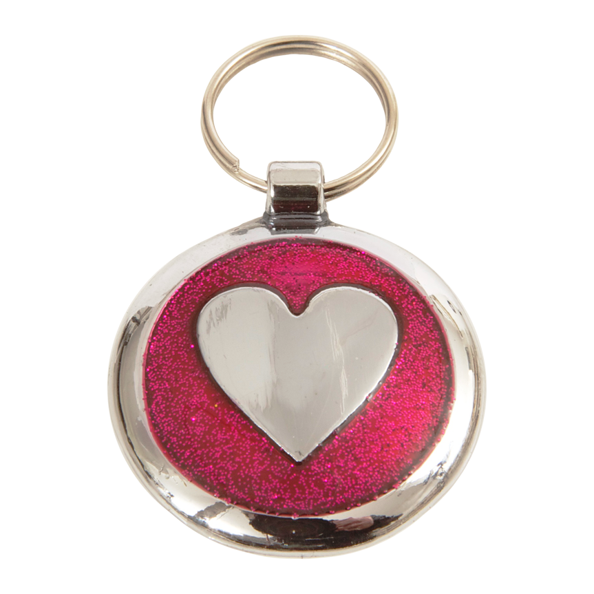 Deep Pink Heart Small 20mm Designer Dog Tag Shimmer Range