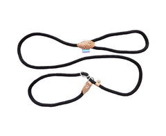 Soft Touch Rope Dog Slip Lead Black by Hem And Boo