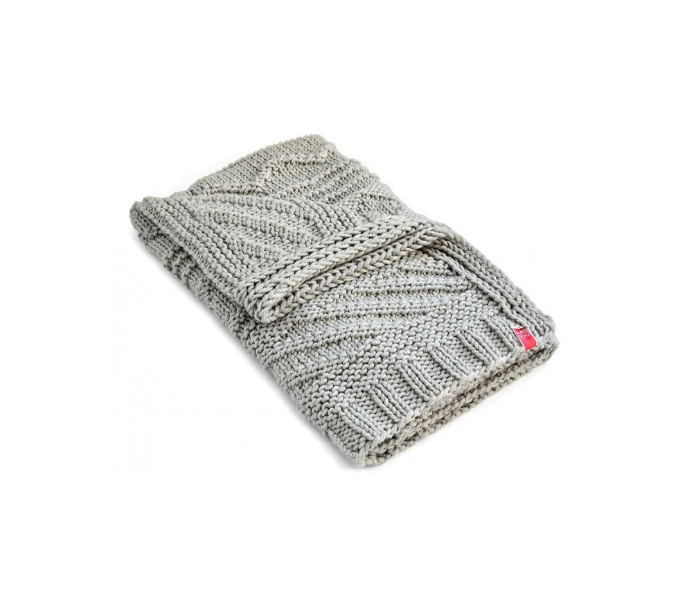 Wooldog Chunky Hand-Knitted Cornfield Pet Blanket Silver Grey